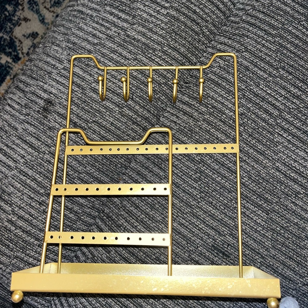 Gold Jewelry Organizer Stand